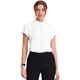 thumbnail image 1 of Top de trabajo para mujer con cuello levantado, manga casquillo, espalda de cerradura, elegante blusa de negocios blanco M, 1 of 6