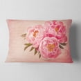 thumbnail image 2 of Designart Peony Flowers against Scribbled Back - Floral Throw Pillow - 12x20, 2 of 5