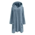 thumbnail image 3 of tarylea Womens Tops Winter Plush Hoodies Long Sleeve Tunic with Pockets Solid Color Casual Loose Tops Warm Comfy Dailywear Tops, 3 of 3