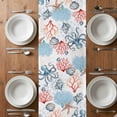 thumbnail image 6 of Coastal Ocean Table Runner - 48 Inch Long, Kitchen Dining Table Runner Dresser Scarves, Summer Beach Nautical Octopus Corals Farmhouse Decor for Coffee Tables Wedding Party Banquet, 6 of 8