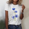thumbnail image 1 of Fiudx Tops para Mujer Top de Manga Corta para Mujer, Informal, con Cuello Redondo, Sexy, con Estampado Degradado, Regular, para Verano, 1 of 5