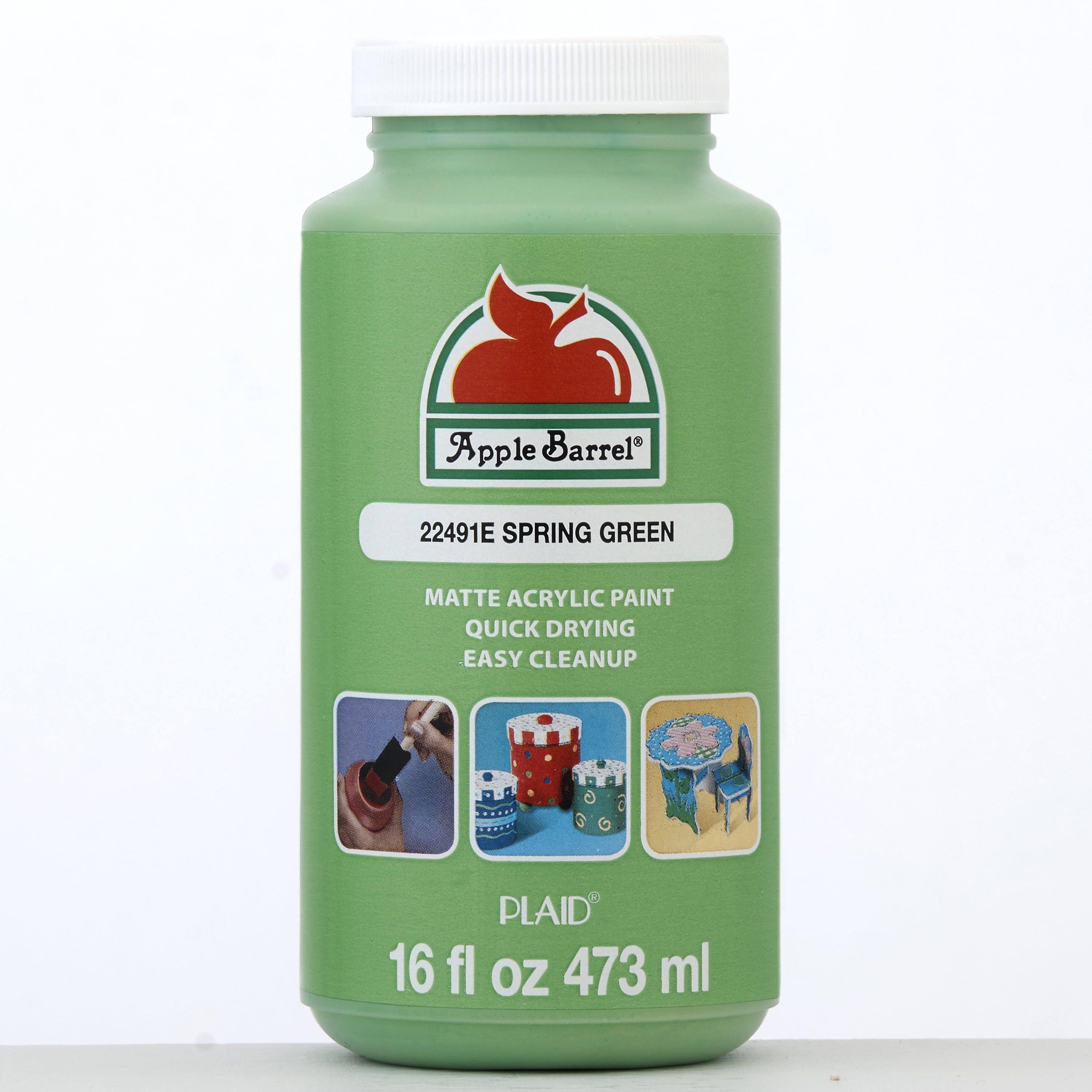Apple Barrel 22491E Acrylic Craft Paint, Matte Finish, Spring Green, 16