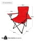 thumbnail image 2 of Silla Plegable de Camping Reforzada Con Portavasos y Bolsa de Transporte Color Rojo, 2 of 6