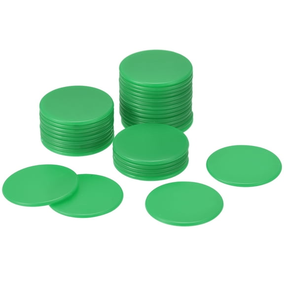 Uxcell Game Chips 3/4 Inch for Game Playing Marker Solid Green Pack of 150