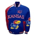 thumbnail image 2 of Men's Franchise Club Royal Kansas Jayhawks Spirit Cotton Twill Full-Snap Jacket, 2 of 3