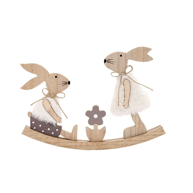 ZZwxWA Up to 45% Off Wooden Easter Decor Home Decor Decor Bunny Table Decor