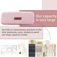 thumbnail image 3 of Estuche para lápices, estuche para lápices para estudiantes, estuche para monedas, bolsa para cosméticos, organizador de papelería para oficina, color rosa, 3 of 7