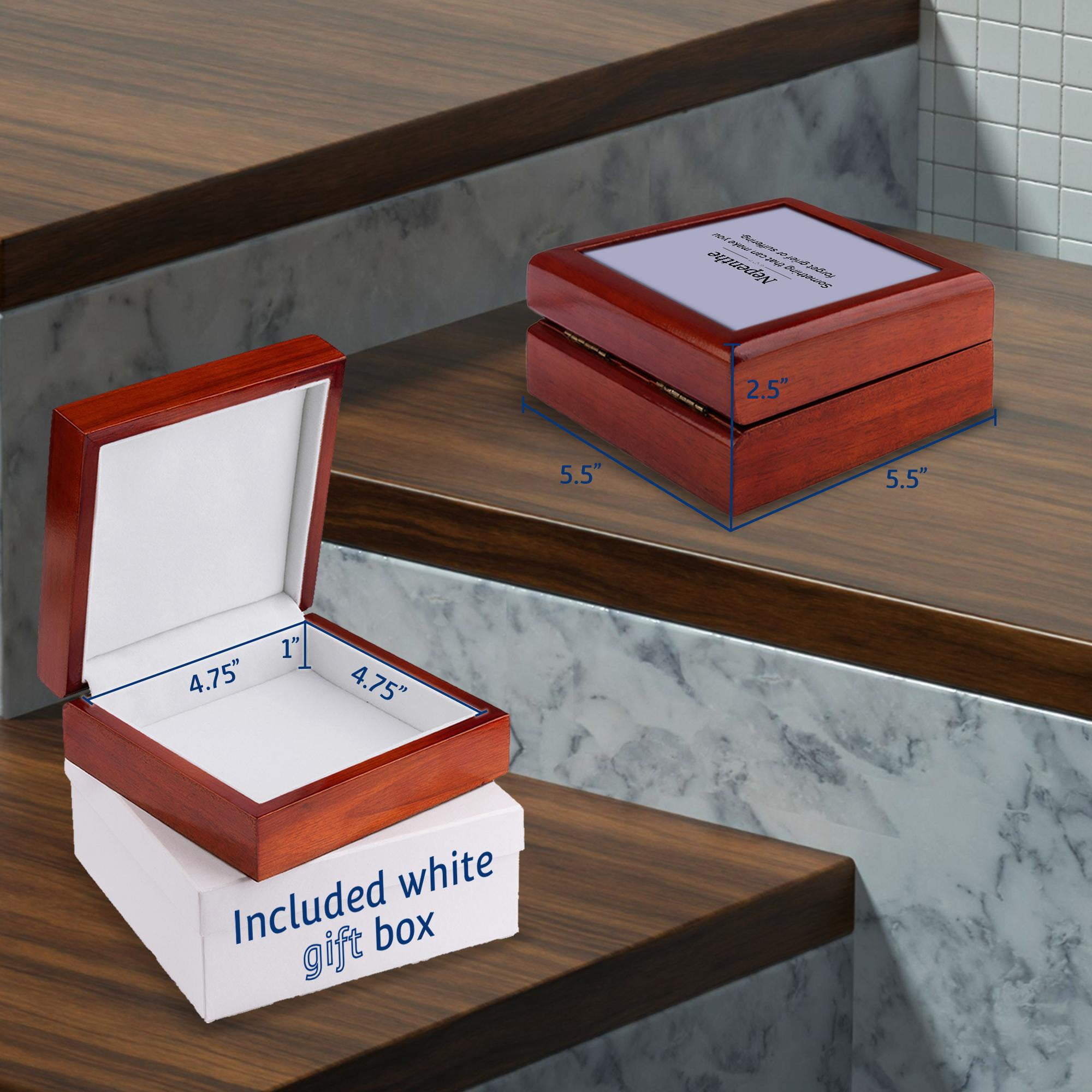 3dRose, Nepenthe and its meaning typography, Jewelry Box 5.5x5.5 inch with 4 inch tile