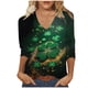 thumbnail image 3 of TaTaai Women's St. Patrick's Day Printed T-Shirt V-Neck 3/4 Sleeve Loose Fit Casual Top Irish Festival Design Spring Holiday Blouse Gift, 3 of 5