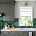 thumbnail image 2 of DEWOO 10-Sheet Upgraded Thicker Peel and Stick Kitchen Backsplash Tiles,Waterproof Self-Adhesive Vinyl Wall Tile Fish Scale Mosaic Design,for Bathroom,Fireplace and RV(Dark Green,12"×12"), 2 of 13