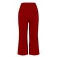 thumbnail image 5 of RYRJJ Women's Flared Yoga Dress Pants Stretchy Work Slacks Business Casual Straight Leg Bootcut Pull on Trousers with Pockets(z2-Red,M), 5 of 7