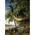 thumbnail image 3 of Blanchard, Henri Pierre Leon 14x18 Black Modern Framed Museum Art Print Titled - First Mass in America, 3 of 5