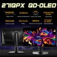 thumbnail image 2 of Monitor Gamer OLED 27" MSI MAG 271QPX QD-OLED WQHD 2560x1440 360Hz 0.03ms HDMI 2.1 DP 1.4a USB-C Adaptive Sync, 2 of 6