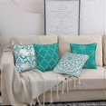 thumbnail image 3 of Pack of 4 Cushion Covers Geometric Pattern Decorative Cushion Cover Cotton Linen Pillowcases (50 x 50 cm, Green), 3 of 4