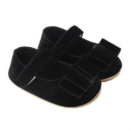 Mildsown Baby Girls Mary Jane Flats with Bowknot Non-Slip Sweet Shoes