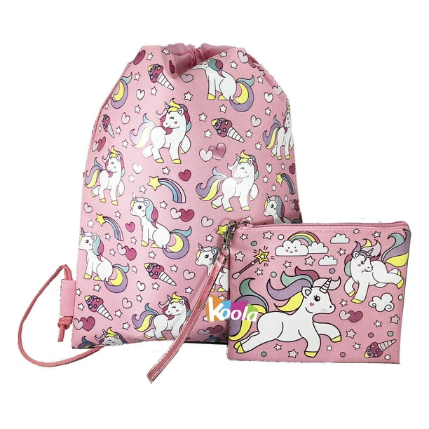 Unicorn Unicorn Drawstring Backpack Girls Princess Swim Kids Sling