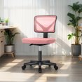 thumbnail image 6 of EBQOSK Armless Drafting Chair Basics Rolling Desk Chair, Ergonomic Desk Chairs, Rolling Bar Stools Chairs Breathable Mesh for Home Bedroom Study Student Height Adjustable Pink, 6 of 7