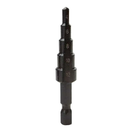 

High Speed Steel Straight Groove Step Drill Bit Hole Cutter Drill Power Tools for Stainless Steel Sheet Brass Metal Wood Home DIY 4-12mm
