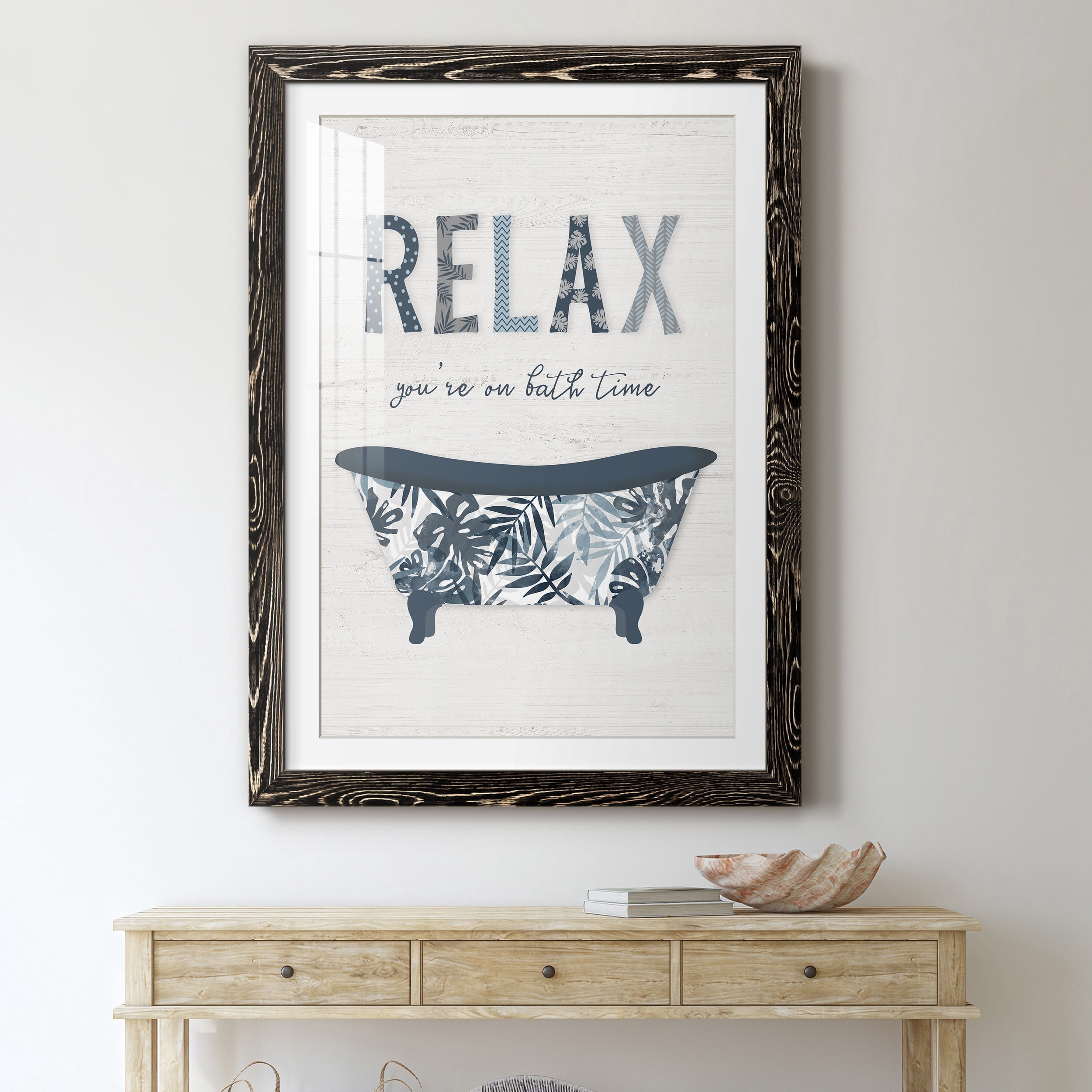 Palm Bath I - Premium Framed Print - Distressed Barnwood Frame - Ready to Hang
