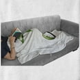 thumbnail image 6 of Letter J Soft Flannel Fleece Blanket, Abstract Floral Arrangement J Silhouette and Jasmine Blossoms ABC Concept, Cozy Plush for Indoor and Outdoor Use, 50" x 60", Green White Black, by Ambesonne, 6 of 6