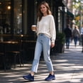 thumbnail image 3 of BNRSHOE Walking Shoes Women's Mesh Sock Casual Sneakers Lightweight Comfy Flats Dark Blue, 3 of 8