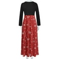 thumbnail image 5 of Fesfesfes Women Dress Plus Size Christmas Print Long Sleeve Round-neck Ankle-Length Long Dress or, 5 of 6