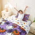 thumbnail image 4 of Homewish Halloween Ghost Pumpkin Twin Duvet Cover, Spider Web Twin Bedding, Purple Orange Black, Pumpkin Bat Reversible 2pcs, 1 Duvet Cover and 1 Pillowcase, 4 of 7