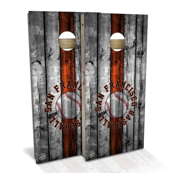 Skip's Garage | San Fran Baseball Cornhole Board Set | Includes Boards & Bags | Choose Your Size & Accessories