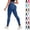 22# Dark Blue, variant on Anti Cellulite 3D Leggings for Women Butt Lifting Tummy Control High Waisted Compression Resistance Band Yoga Pants Light Purple XS