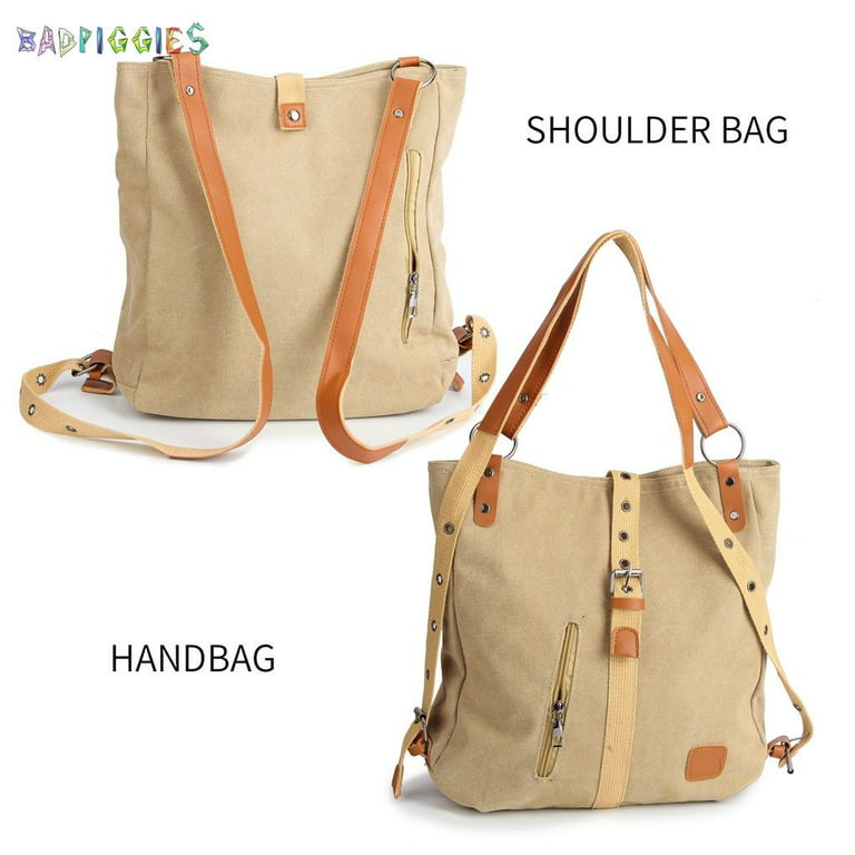 Shangri-La Canvas Shoulder Bag Casual Tote Bag Backpack Handbag Purse Rucksack for Women