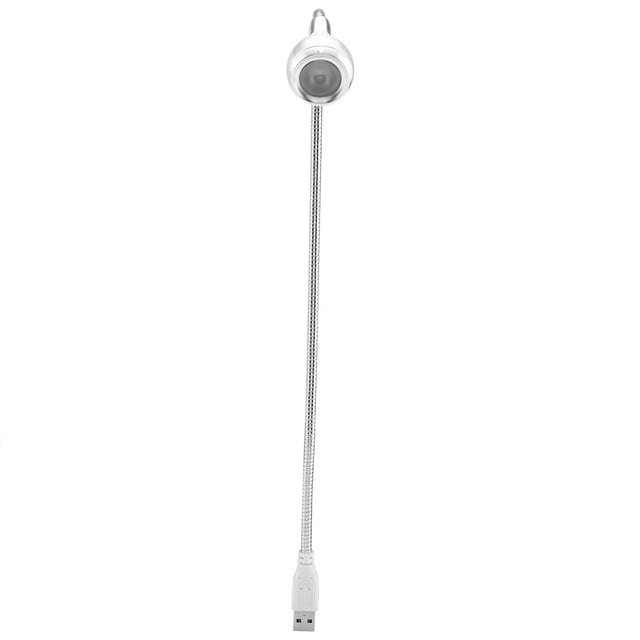 Lámpara USB, Teclado de aleación de Aluminio Que Enciende la luz giratoria Flexible Creativa del Escritorio de LED Mini(Plata + Blanco Puro) EOTVIA No