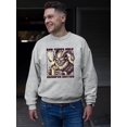 thumbnail image 2 of Bad Vibes Only Creepy Krampus Holiday Men's Sweatshirt, 2 of 4