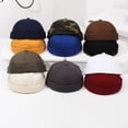 thumbnail image 4 of Solid Linen No Brim Cap, Adjustable Round Headwear, Outdoor Casual Beanie, Breathable Lightweight Stylish Hat for Travel Outdoor Activity Leisure Wear Classic Simple Head Cap,Blue, 4 of 8
