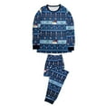 thumbnail image 5 of iHapHap Prints Blue Snowman Seamless Geometric Pattern Christmas Matching Pajamas Set(L,Men), 5 of 5