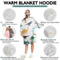 thumbnail image 5 of Wearable Oversized Blanket,Colorful Dinosaurs Silhouettes Pattern Wearable Blanket Hoodie for Adults,Cozy Hooded Blankets with Super Pockets,Super Warm Fuzzy Pullover for Women & Men, 5 of 6