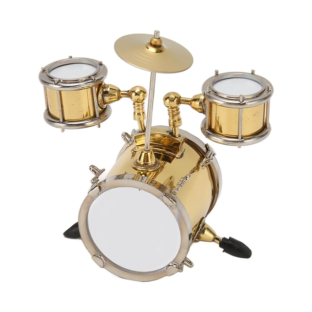 Batería En Miniatura, Elegante Y Fina Superficie Pintada, Modelo De Batería En Miniatura, Metal Exquisito Con Soporte Para Amantes De La Música