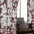 thumbnail image 5 of MIZHONA Brown and  White Blackout Curtains for Living Room Floral Pattern Window Curtain Set of 2,42"x84", 5 of 6