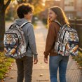thumbnail image 3 of HELLHERO Tiger Aztec Pattern Padded Breathable Straps Shoulder Bookbag for Back to School Elementary School, Padded Shoulder Straps Lightweight 600D Polyester School Bag, 3 of 8