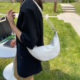 thumbnail image 2 of Bolso de bola de masa para mujer, bolso cruzado pequeño, bolso de hombro con correa ajustable (blanco), 2 of 5