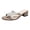 Khaki, variant on Women's Beach Pearl Stars Slides Backless Dress Sandals Stylish Casual Suede Chunky Block Mid Heels Slip on Dress Slippers for Travel Vacation Black Size 9.5