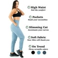 thumbnail image 4 of LMB high waisted joggers for women for casual, yoga and, workout wear - women joggers with pockets - Xtra Small - Blue, 4 of 5
