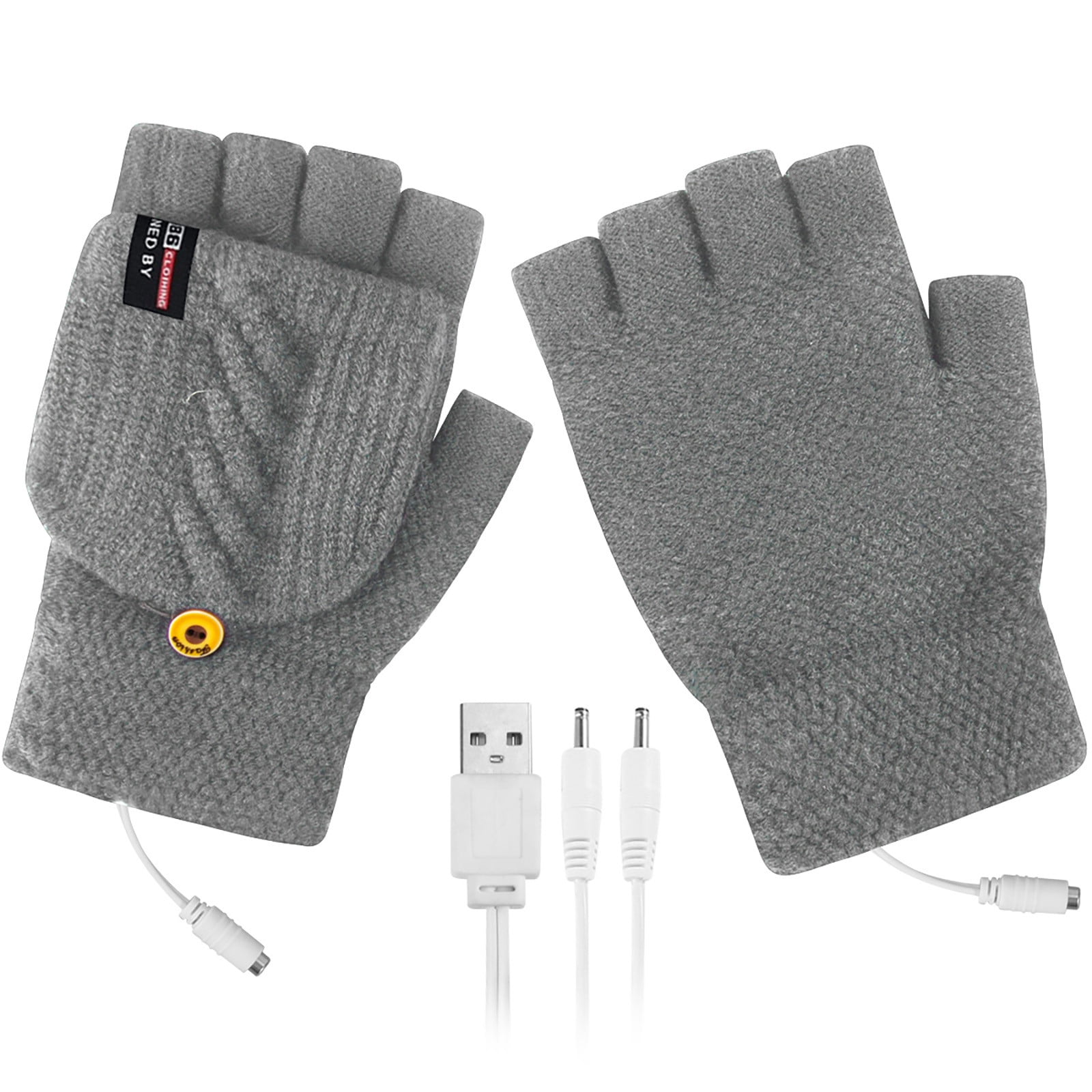 Electric Heated Gloves Outdoor Winter Warmer Leather Rechargeable Li-ion Battery 