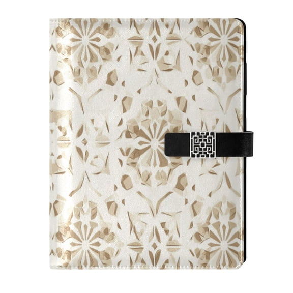 Premium Faux Leather Notebook - Refillable, Multi-Functional Organizer, 23.3x17cm, All-Season Use，Geometric Shapes