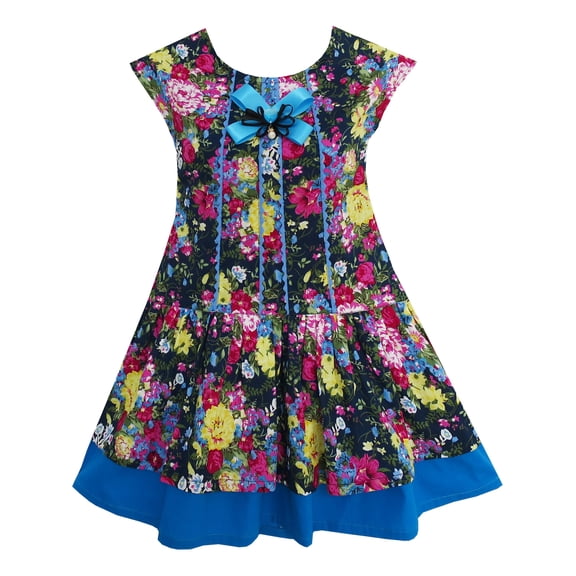 Girls Dress Halloween Dark Color Flower Bow Tie 5