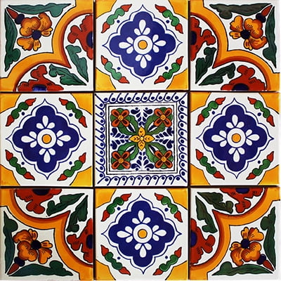 Barcus Mexican Tile Set Backsplash Mural - Walmart.com ...