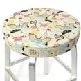 thumbnail image 3 of Fotbe pirate with sailing Pattern Stool Covers Round,Waterproof Round Bar Stool Covers Bar Chair Covers Washable Stool Cushion Slipcover for 12-14 Inch Chair-13 inch, 3 of 7