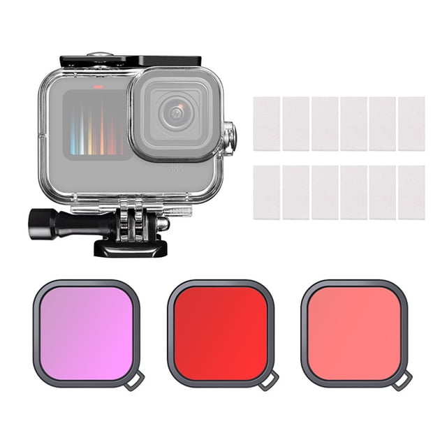 FlyFlise Sport Camera Waterproof Case 35M Protective Underwater Housing Shell with Color Filters Replacement
