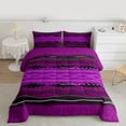 thumbnail image 2 of jejeloiu Modern Geometric Stripe Bedding Comforter Set,Abstract Polka Dots Twin Comforter Sets,Purple Black Wave Lines Bedding Set For Girls Boys,Super Cozy Room Decor Reversible,2pcs, 2 of 8