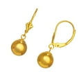 thumbnail image 3 of JewelStop 14K Real Yellow Gold Ball 6mm Dangle Lever Back Earrings, 3 of 7