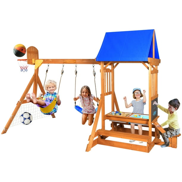 Suniboxi Wooden Swing Set/Playset Kids Toddler Playground Set